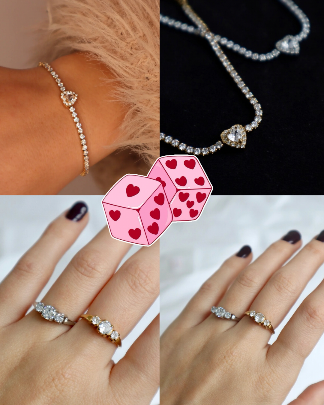 Set: Bracciale Sparkle Heart e Anello Trilogy