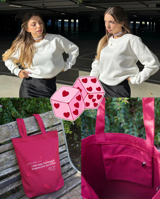 Set: Felpa Basic Bianca e Tote Bag Little Steps