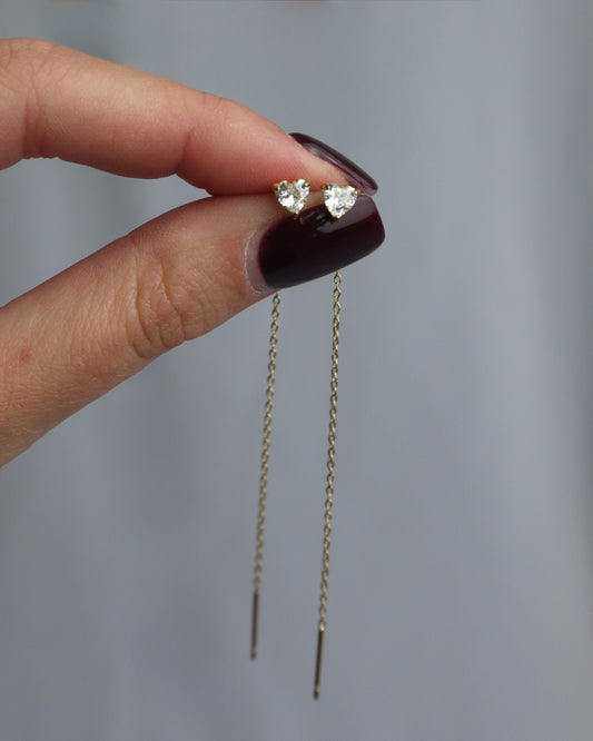 Orecchino Saliscendi Sparkle Heart